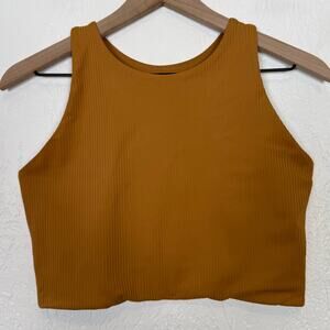 Girlfriend Collective Dylan Ribbed Tank Bra Active Athletic Gym Size Large